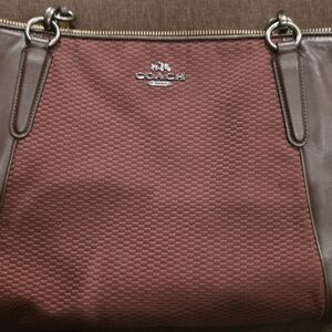 Coach Ava Legacy In Oxblood and Brown Textured Handbag